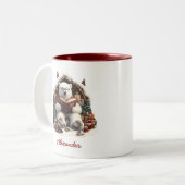 ズポ読ラーベア名前をカスタムする ツートーンマグカップ (正面左)