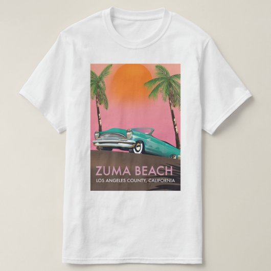 ズマビーチロサンゼルスカウンティカリフォルニア Tシャツ (デザイン正面)