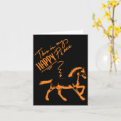 ズムレイテンゲボレン馬女の子ライダーホースギフト カード (黄色い花)