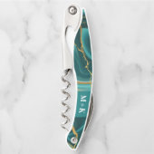 ズモノグラム結婚グリーン金ゴールドアゲイト ソムリエナイフ (正面)