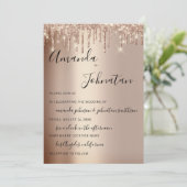 ズモノグラム結婚ドリップスパークリーグリッターバラ金ゴールド 招待状 (スタンド正面)