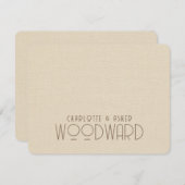 ズモノグラム結婚ニューライウィズクリームエンボスリネン ノートカード (正面/裏面)