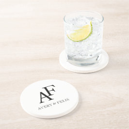 ズモノグラム結婚ブラックアンドホワイトゲスエレガントト コースター