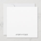 ズモノグラム結婚ブラックアンドホワイトゲスエレガントト サンキューカード (裏面)