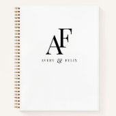 ズモノグラム結婚ブラックアンドホワイトゲスエレガントト ノートブック (正面)