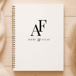 ズモノグラム結婚ブラックアンドホワイトゲスエレガントト ノートブック