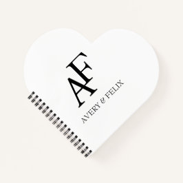 ズモノグラム結婚ブラックアンドホワイトゲスエレガントト ノートブック