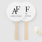 ズモノグラム結婚ブラックアンドホワイトゲスエレガントト ハンドファン (正面&裏面)