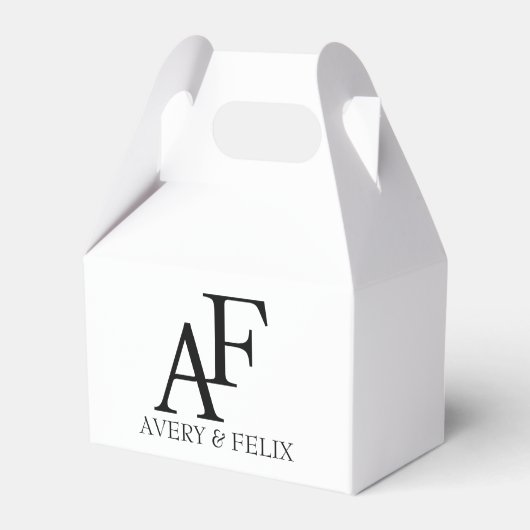 ズモノグラム結婚ブラックアンドホワイトゲスエレガントト フェイバーボックス (正面サイド)