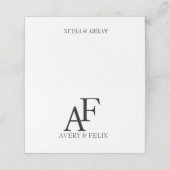 ズモノグラム結婚ブラックアンドホワイトゲスエレガントト プレイスカード (外部開封)