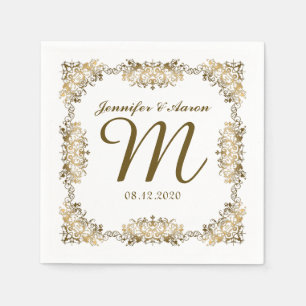 ズモノグラム結婚紙ナプキンス スタンダードカクテルナプキン