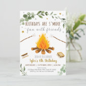 ズモーレスキャンピングキャンプファイアボンファイア誕生日 招待状 (スタンド正面)