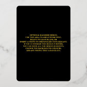 ズラグジュアリー結婚招待状ゴールドフォイルテンプレート 箔招待状 (裏面)