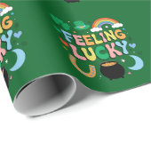 ズラッキー感じSt patricks dayチャームアイリッシュシャームロック ラッピングペーパー (ロールコーナー)