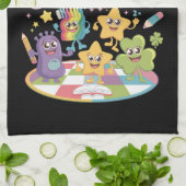 ズラッ教えクチャーム先生St patricks day キッチンタオル (折り畳み)