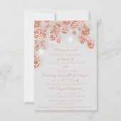 ズラ結婚イツジャース素朴バラ金ゴールド赤面グレー 招待状 (正面)