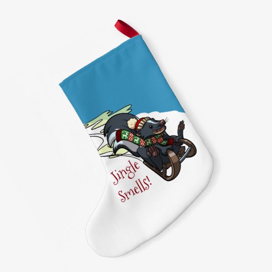 ズルのジャングルの匂いをスカンク！クリスマス漫画 スモールクリスマスストッキング (裏面 (吊り時))