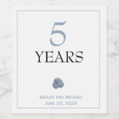 ズワイン結婚ボトルラベルアジサイほこりっぽいブルー ワインラベル (シングルラベル)