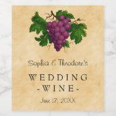 ズワ結婚インエレガントヴィンテージ紫ブカスタムウ ワインラベル (シングルラベル)