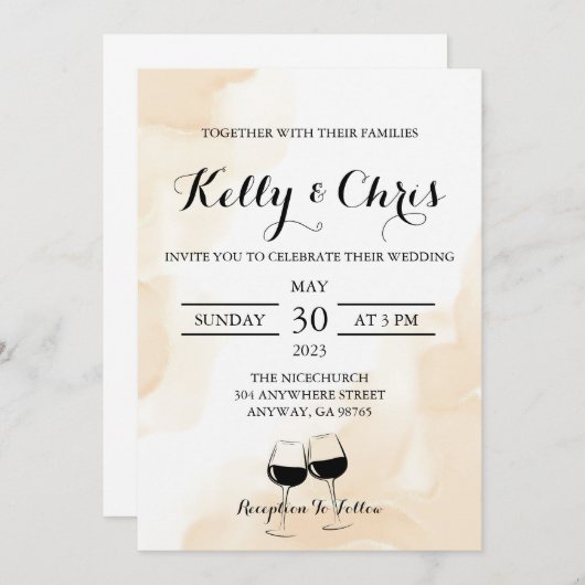 ズワ結婚イングラス招待状 招待状 (正面/裏面)