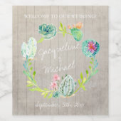 ズワ結婚インデザートサボテンリースウッドサウスウェスト ワインラベル (シングルラベル)