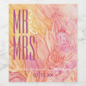 ズワ結婚インボトルラベル生花 ワインラベル (シングルラベル)