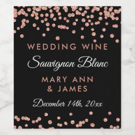 ズワ結婚インラベルバラ金ゴールドグリッター紙吹雪Blac ワインラベル