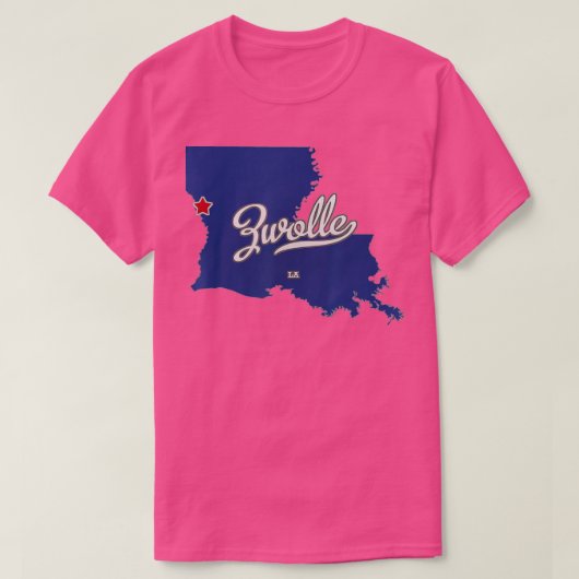 ズヴォルルイジアナの地図 Tシャツ (デザイン正面)