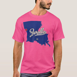 ズヴォルルイジアナの地図 Tシャツ