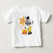 ズーのこんにちは就学前の興奮する小さいシマウマ ベビーTシャツ (正面)