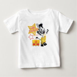 ズーのこんにちは就学前の興奮する小さいシマウマ ベビーTシャツ