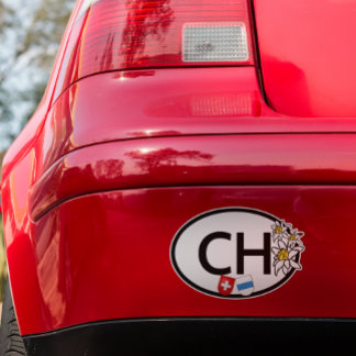 ズーグ&スイスフラッグ | Edelweissの花 |楕円 シール