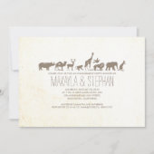 ズーサファリ婚約パーティ招待状 招待状 (正面)