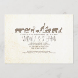 ズーサファリ婚約パーティ招待状 招待状