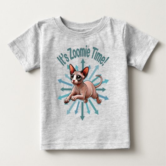 ズーミーの時間 スフィンクス猫 ベビーTシャツ (正面)