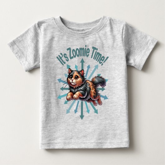 ズーミーの時間 トータスシェル 猫 ベビーTシャツ (正面)