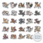 「ズーミーの時間」24種類の犬ステッカーコレクション シール (正面)