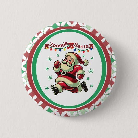ズーミーサンタ クリスマス 缶バッジ (正面)