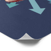 ズーミー・タイムかわいいグレーと白猫 ポスター (角)