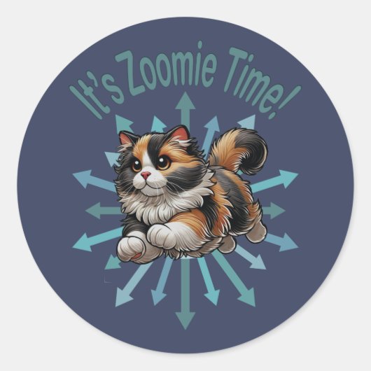 ズーミー・タイム・カリコ・キャット ラウンドシール (正面)