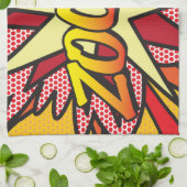 ズームおもしろいレトロ漫画ブックアーポップ・アートのト キッチンタオル (折り畳み)