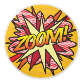 ズームおもしろいレトロ漫画ブックアーポップ・アートのト セラミックノブ (正面)