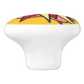 ズームおもしろいレトロ漫画ブックアーポップ・アートのト セラミックノブ (側面)