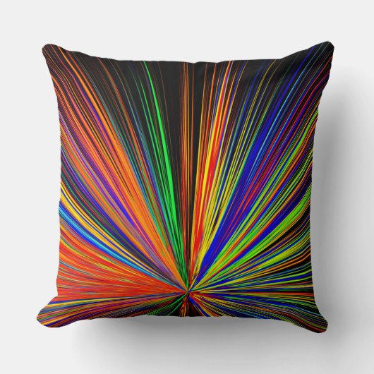 ズームカラーブーム数々のレインボーカラー クッション (正面)