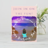 ズームガールズ誕生日イベントフラット招待状カード セーブザデート (スタンド正面)