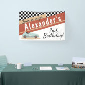 ズームズームレトロカーテーマカーレーシングファナティックキュート 横断幕 (トレードショー)