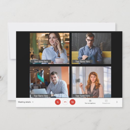 ズームミーティングクリスマスフォトおもしろいホリデーカード シーズンカード (正面)