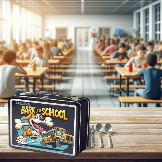 ズーム犬学校バスランチボックス メタルランチボックス