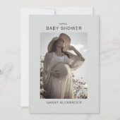 ズーム バーチャル ベイビー シャワー フォト ニュートラル インビテーション (正面)