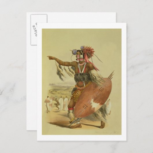 ズールー族の戦士、ウティムニ、チャカの亡きズールー族の甥 ポストカード (正面/裏面)